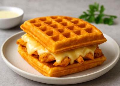 طرز تهیه ساندویچ وافل پنیری (چافل)
