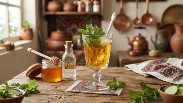 طرز تهیه سرکه انگبین با عسل و نعناع؛ دستور ساده خانگی